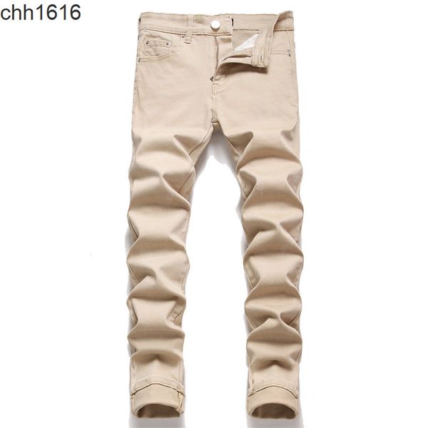 

denim style amirs slim fit elastic khaki hand scratch men jeans, Blue
