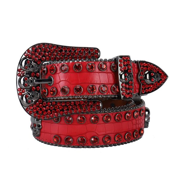 

western rhinestone belt skull belt ceinture homme crystal studded luxury design pin buckle belts, Black;brown