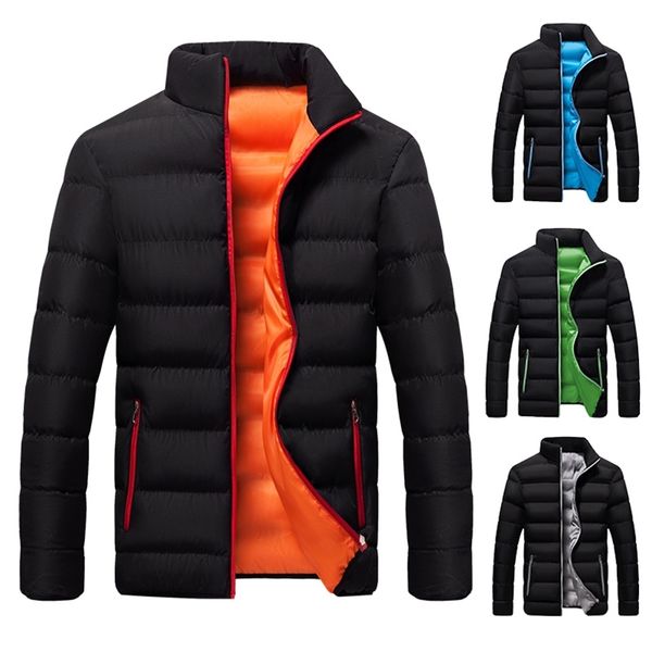 

men's down parkas winter jacket with stand collar for men and women thick warm parka solid color fashionable streetwear 5xl 220913, Black