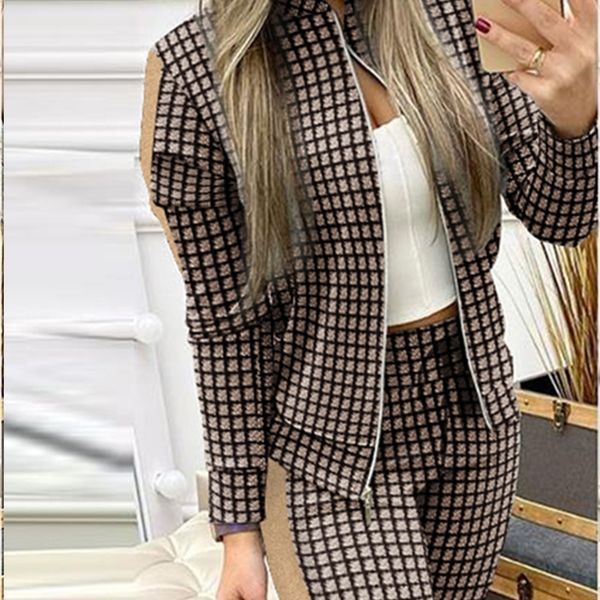 

women's two piece pants set woman 2 pieces trouser suits zipper jacket pants tracksuit women patchwork sportwear casual female jogging, White