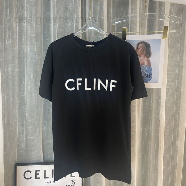 

women's t-shirt designer high version 22ce summer classic round neck letter print short sleeve t-shirt plain color versatile dress, White