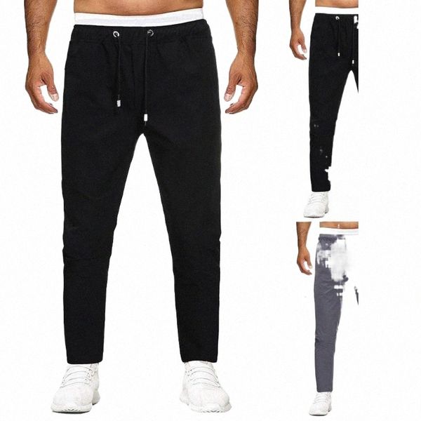 

men's pants men's pants men joggers sweatpants trousers pocket pure color overalls casual sport work trouser 29-36 h0re#, Black