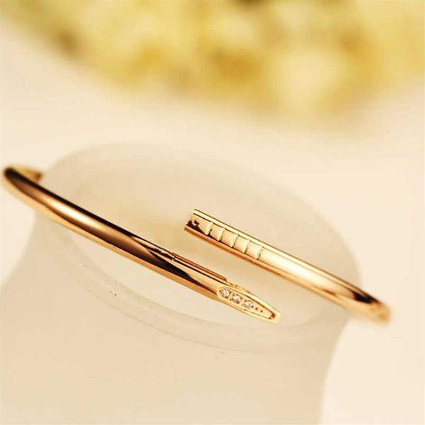 

couple engagement fashion bangle stainless steel men and women lovers nail jewelry bracelet gift party never fading256i, Black