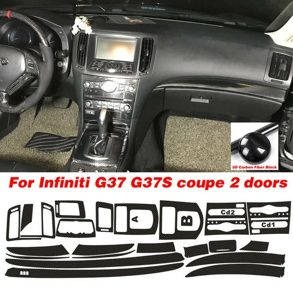 

For Infiniti G37 G37S coupe 2 doors 5D Carbon Fiber Pattern Interior DIY Trim Decals, Style b