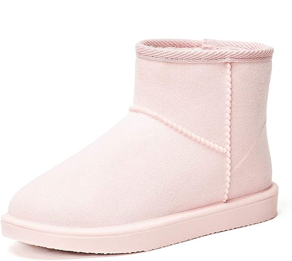 

pink ladies classic waterproof snow boots fashion winter short boots, Black