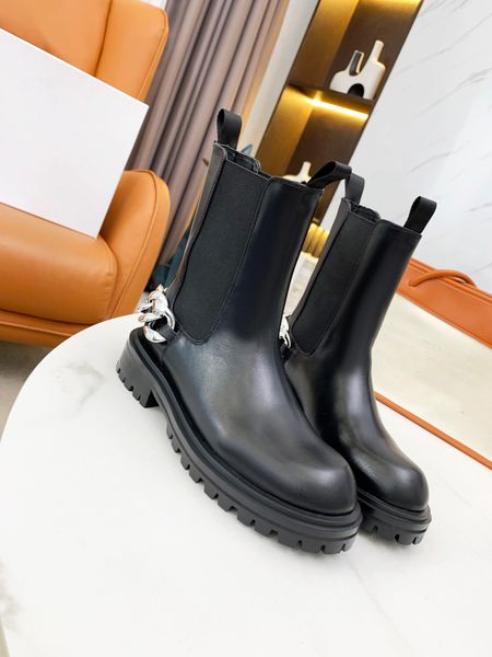 

shoes designer edition pure hands 2022ss give heel chunky chain boots, Black