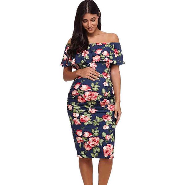 

sleep lounge & maternity dresses mother pregnancy flowers j220823, White