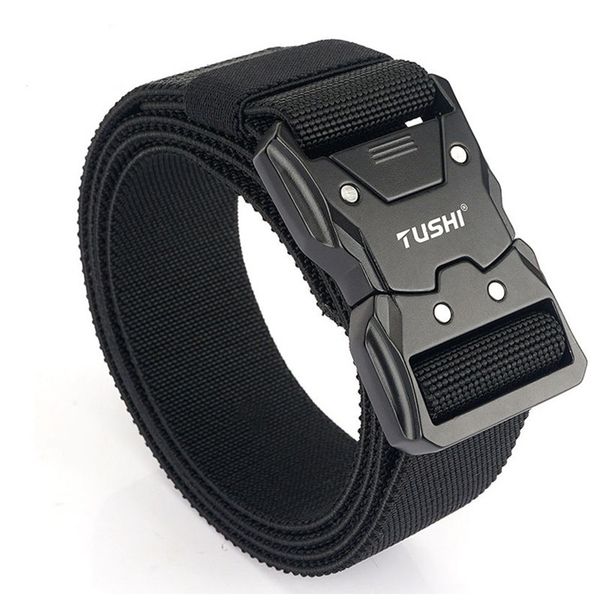 

belts faramigo tactical metal buckle quick release elastic casual tooling training men's trousers yd124 220913, Black;brown