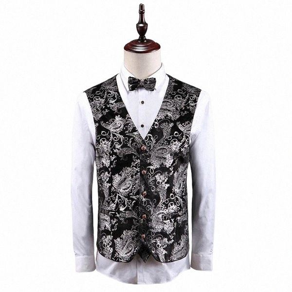 

men's vests men's vests silver men suit vest asia size s - 5xl wedding pant 21wv#, Black;white