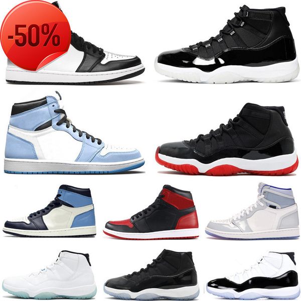 

men basketball shoes 11 11s legend 25th anniversary concord gamma 1 1s university blue hyper royal unc women sports shoe mens sneaker, Black