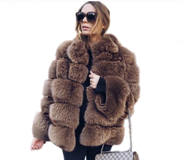 

fur jacket designer women faux furry fur coat woman fluffy warm long sleeve female outerwear autumn winter coats zipper jackets hairy collar, Black