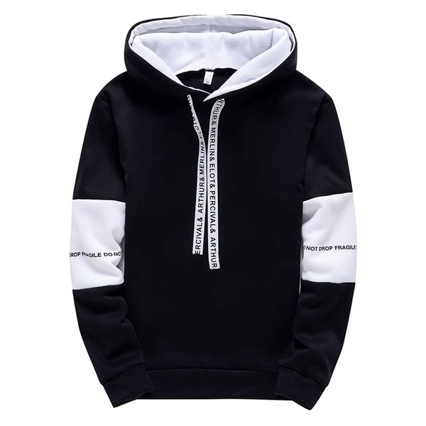 

mens hoodies sweatshirts long sleeve casual printing with letter spring hip hop pullover sports male hooded 220912, Black