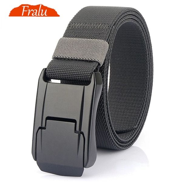 

belts stretch for men and women hard alloy quick release buckle strong real nylon elastic overalls work 220913, Black;brown