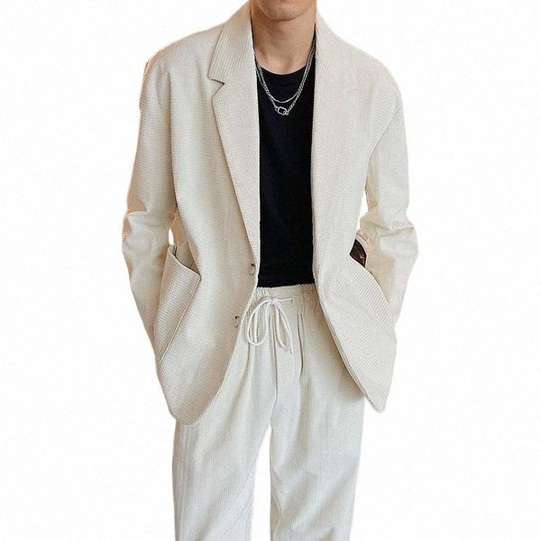 

men's suits & blazers men's suits & blazers man women couple streetwear fashion hip hop sports korean jacket blazer men waffle pla, White;black