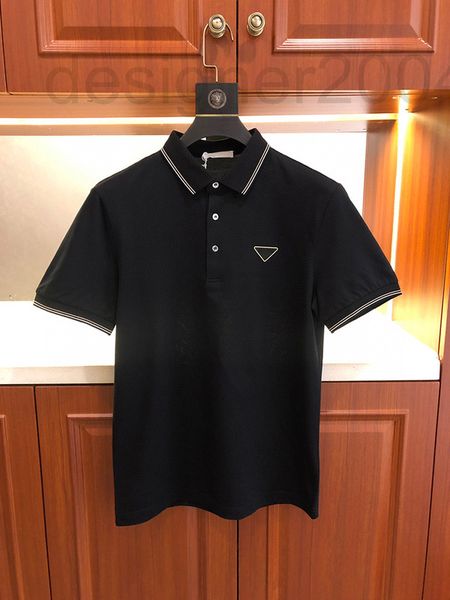 

men's polos designer in the spring and summer of 2022 same men's lapel short sleeve polo shirt customer pair is high-end, White;black