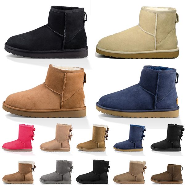 

winter outdoor comfortable warm snow boots fashion women ladies fur leather australians medium boot designer ankle booties black pink blue p