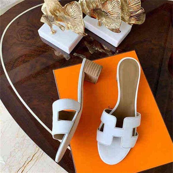 

designer herme h sandals slippers 2022 women organ summer wear medium heels leater travel beac heel mo6u vi6m2280, Black