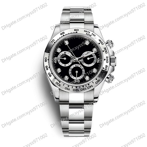

elling men's watch m116509 watches 40mm black diamond dial stainless steel strap no chronograph asia 2813 sports mechanical automatic m, Slivery;brown