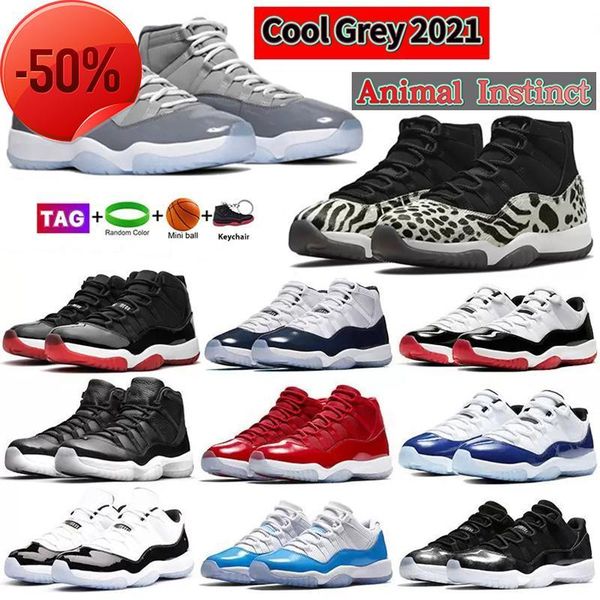 

basketball shoes 2022 high cool grey animal instinct 11s 11 men jubilee concord 45 low white bred legend blue snake navy women sneakers, Black