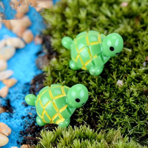 

10pcs/lot garden decoration miniature tortoise resin craft home decor deskornaments mini moss landscape terrarium figurine bonsai dollhouse