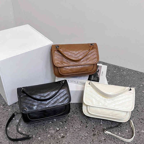 

bags bag 2022 new postman cracked chain single shoulder diagonal span leisure purses outlet