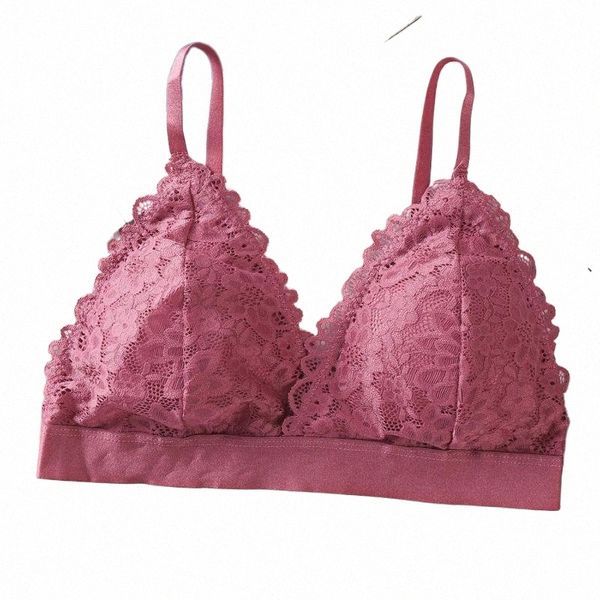 

bras bras women seamless deep v bralette lace bra girls triangle cup lingerie wireless underwear female soft thin brassiere g2ka#, Red;black
