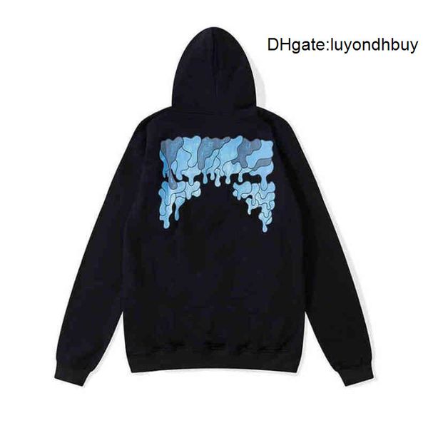 

men euramerican fashion sweatshirts printing off brand hoodies camouflage cardigan classic autumn and winter thin plush mens womens coat b5s, Black