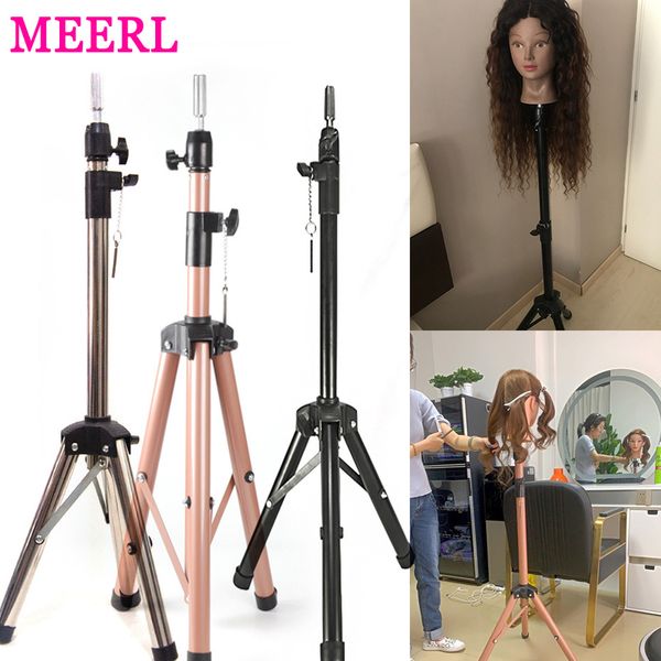 

wig stand meerl mannequin head holder tripod for hairdressers salon training strong adjustable making 220913, White