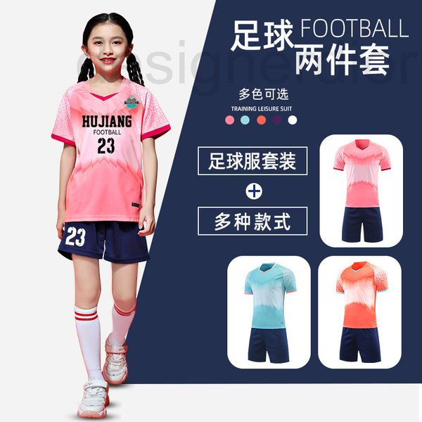 

soccer sets/tracksuits designer children's soccer suit boys' and girls' summer sports team kit group purchase training clothi, Black