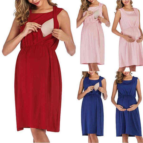 

sleep lounge & maternity dresses pregnancy women maternit j220823, White