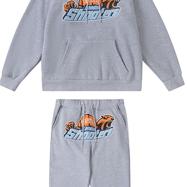 

hoodie trapstar full tracksuit rainbow towel embroidery decoding hooded men and women sportswear suit zipper trousers size xl vt9z, Gray