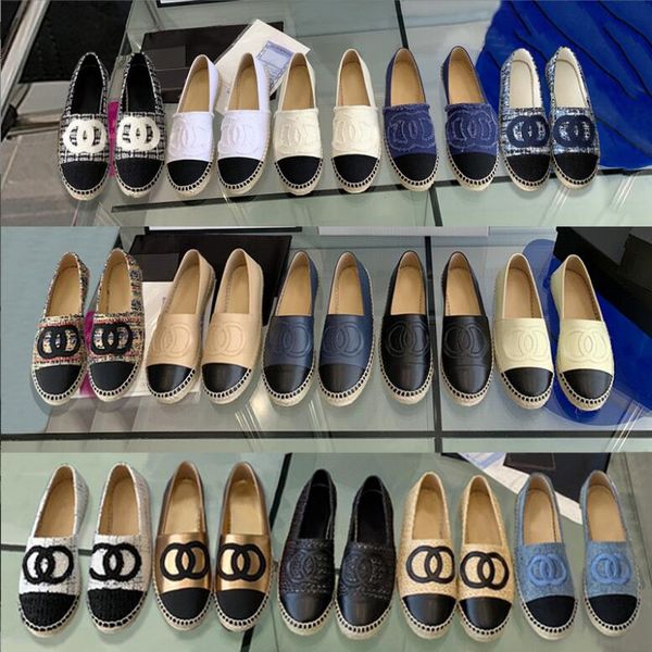 

designers casual women shoes espadrilles summer luxurys ladies flat beach half slippers fashion woman loafers fisherman canvas shoe with box, Black