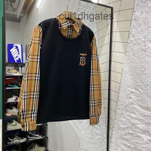 

luxury designer burb hoodies price spring and autumn kwai net red the same lapel sweater couple's social s, Black