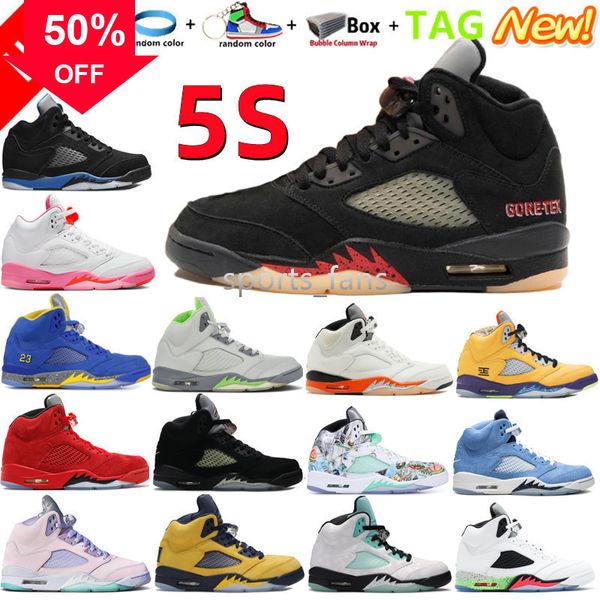 

2022 new 5 v men basketball shoes 5s shattered backboard raging red stealth 2.0 fire what the white cement metallic flight