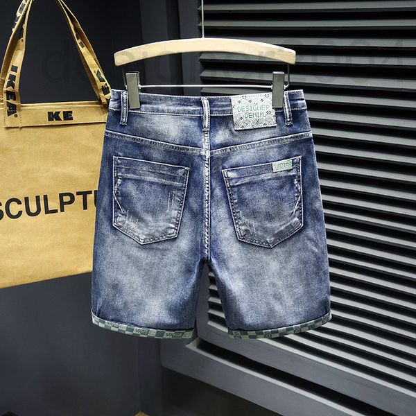 

men's shorts designer fashion brand denim shorts spring summer new 2022 high-end light luxury embroidered slim fit pants fashionable ve, White;black