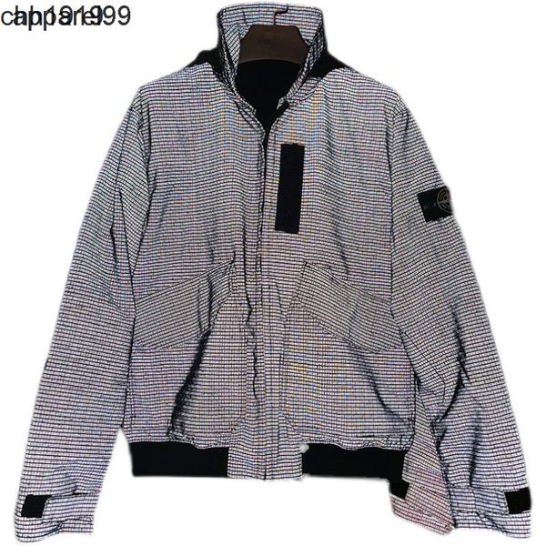 

19fw reflective stones blended ripsnylon flight jacket, Black;brown