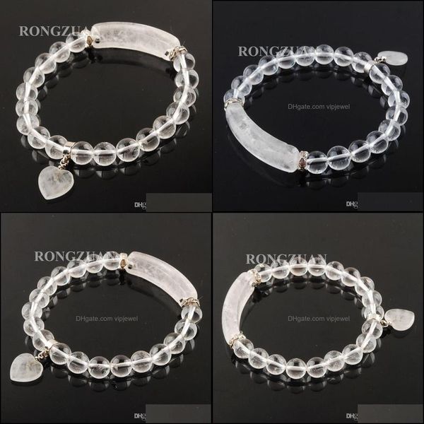 

beaded strands natural gemstone stretch bangles crystal8mm round beads strand bracelets love heart shape pendum pendant for vipjewel dhnyh, Black
