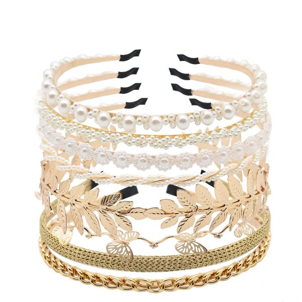 

headbands for women girls gold pearls headband metal butterfly flower head bands bridal wedding hair accessories drop deliv amajewelry amvsr, Silver