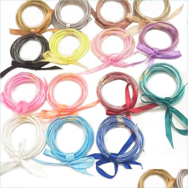 

bangle factory wholesale bowknot weather glitter filled jelly round bangle bracelet mtilayer sile christmas for girl jewelr newdhdhocw, Black