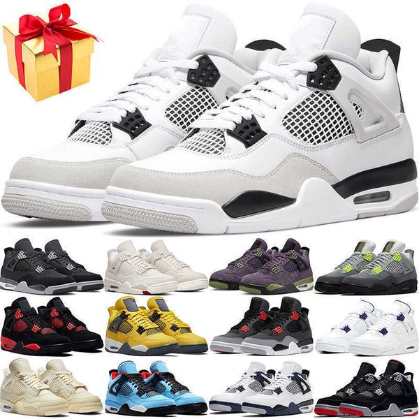 

4 retro basketball shoe 4s military black blank canvas university blue white cement sail back cat mens trainer outdoor sports sneakers