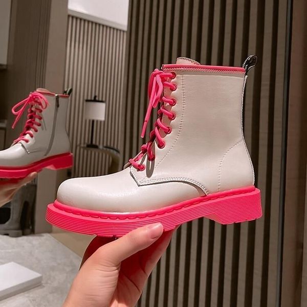 

boots women s chelsea multicolor leather autumn winter trend thick soled women ankle all match martin ladies 220913, Black