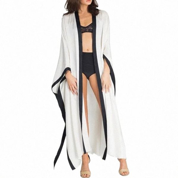 

women's blouses & shirts women's blouses & shirts summer vintage spliced kimono cardigan women long solid 2022 sleeve casual loos, White