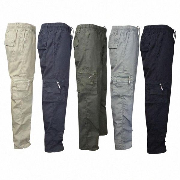 

men's pants men's pants ankle-length fashion solid color drawstring men cargo comfy fitness large pockets for outdoor sports l4gg#, Black