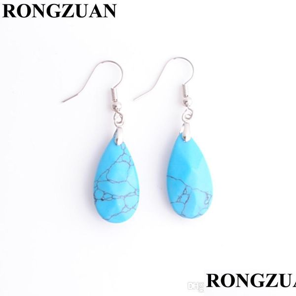 

dangle chandelier dangle earrings natural gemstone blue turquoises mtifaceted beads pendant hanging water drop earring l bdejewelry dhpfc, Silver