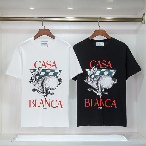 

designer luxury mens t-shirts europe t shirt womens classic simple short sleeve fashion casual cotton casablanc tee, White;black