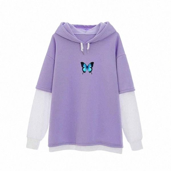

women's hoodies & sweatshirts women's hoodies & sweatshirts winter butterfly print graphics for girls streetwear hip hop oversized, Black