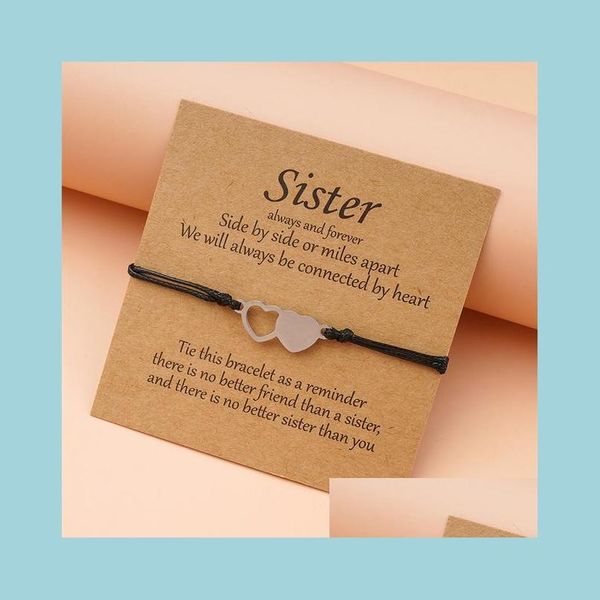 

charm bracelets 3pcs/set charm friendship sister bracelets unbiological sisters friendly bracelet card so bff bridesmaid gif vipjewel dh3rj, Golden;silver