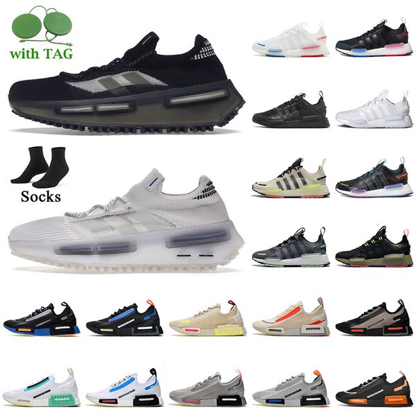 

nmds1 edition 1 nmds women mens running shoes with socks nmd r1 v2 v3 og black signal green solar red grey metallic silver dazzle camo white