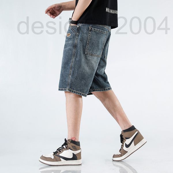 

men's shorts designer summer 5-point jeans men's straight tube fashion brand ins trend pants street loose xspf, White;black