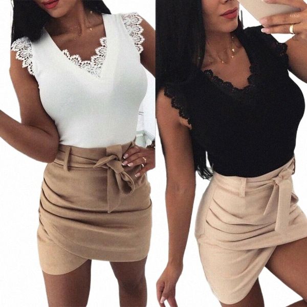 

women's tanks & camis women's tanks & camis 2022 back v lace-up women summer tank lace vest fashion camisole sleeveless casual t-, White